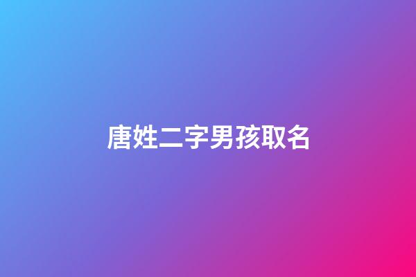 唐姓二字男孩取名(唐姓男孩名字大全兩個字)-第1張-男孩起名-玄機派