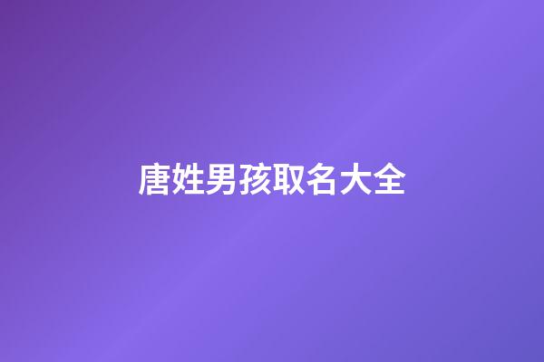 唐姓男孩取名大全(李姓名字大全男孩)-第1張-男孩起名-玄機派