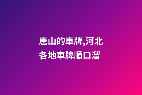 唐山的車牌,河北各地車牌順口溜-第1張-觀點(diǎn)-玄機(jī)派