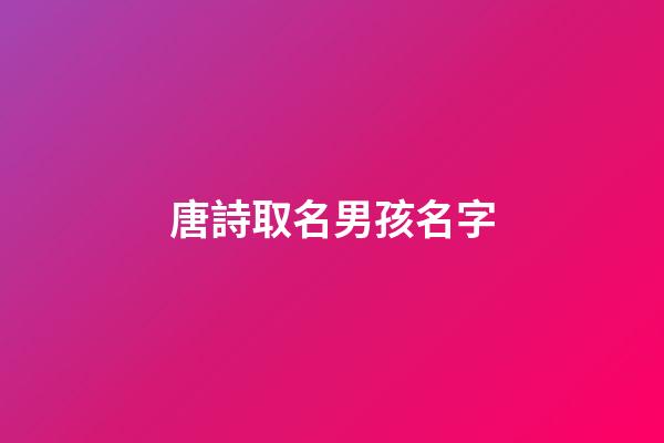 唐詩取名男孩名字(唐詩取名男孩名字四字)-第1張-男孩起名-玄機(jī)派