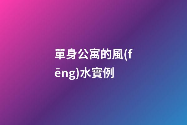 單身公寓的風(fēng)水實例