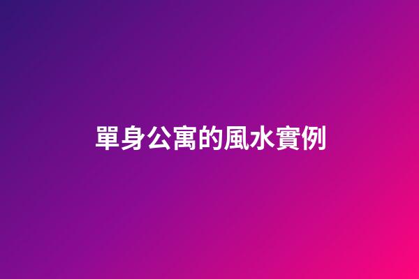 單身公寓的風水實例