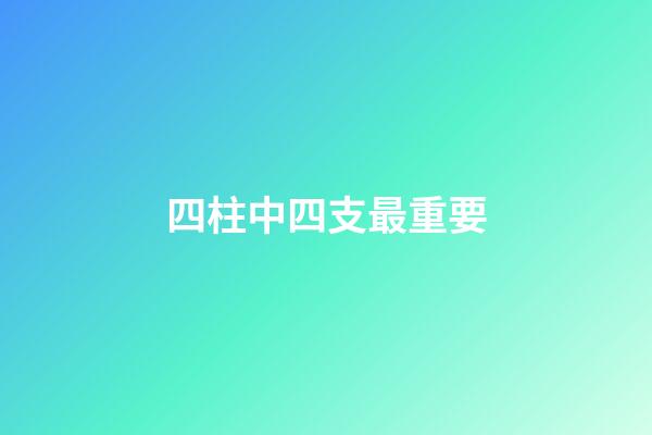 四柱中四支最重要