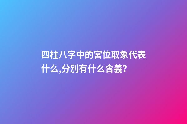 四柱八字中的宮位取象代表什么,分別有什么含義？