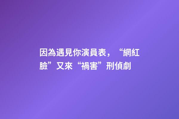 因為遇見你演員表，“網紅臉”又來“禍害”刑偵劇-第1張-觀點-玄機派