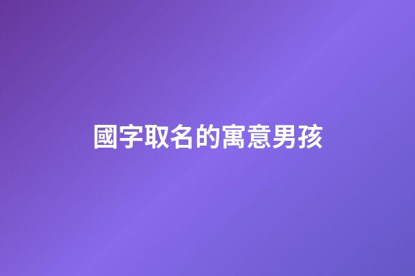 國字取名的寓意男孩(國字名字男孩名字2023)-第1張-男孩起名-玄機派