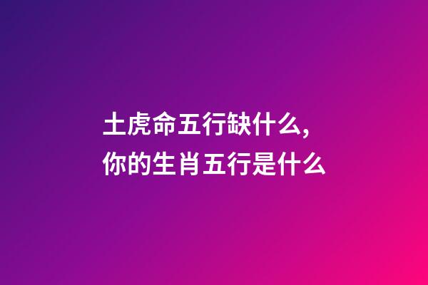 土虎命五行缺什么,你的生肖五行是什么-第1張-觀點-玄機派