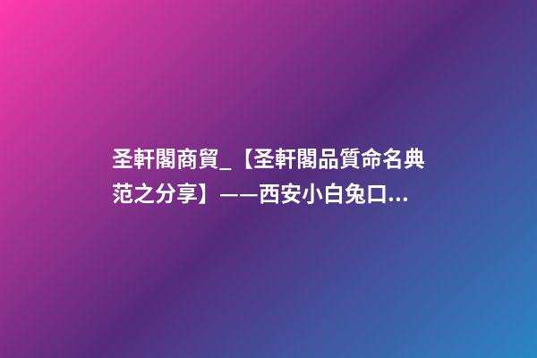 圣軒閣商貿_【圣軒閣品質命名典范之分享】——西安小白兔口腔醫院企業形象設計-第1張-公司起名-玄機派
