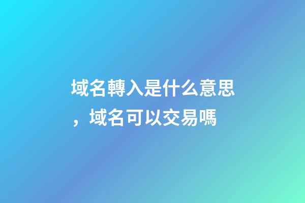 域名轉入是什么意思，域名可以交易嗎-第1張-觀點-玄機派