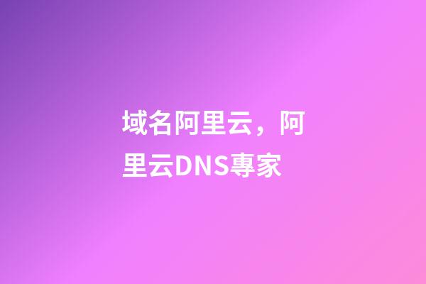 域名阿里云，阿里云DNS專家