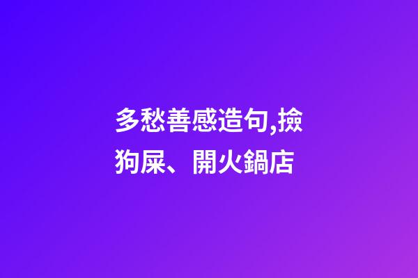 多愁善感造句,撿狗屎、開火鍋店-第1張-觀點-玄機派