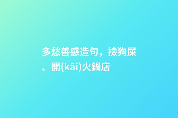 多愁善感造句，撿狗屎、開(kāi)火鍋店-第1張-觀點(diǎn)-玄機(jī)派