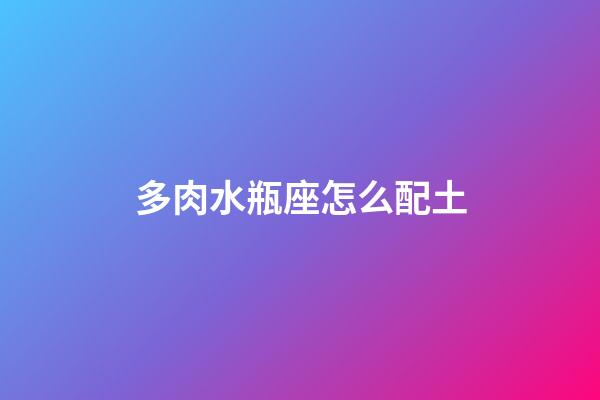 多肉水瓶座怎么配土-第1張-星座運勢-玄機派