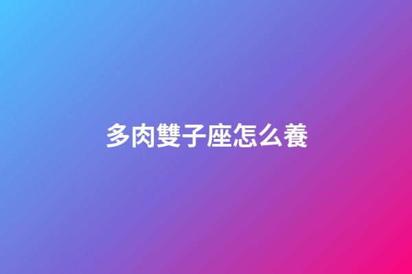 多肉雙子座怎么養-第1張-星座運勢-玄機派
