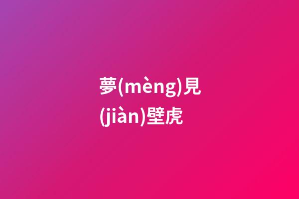 夢(mèng)見(jiàn)壁虎