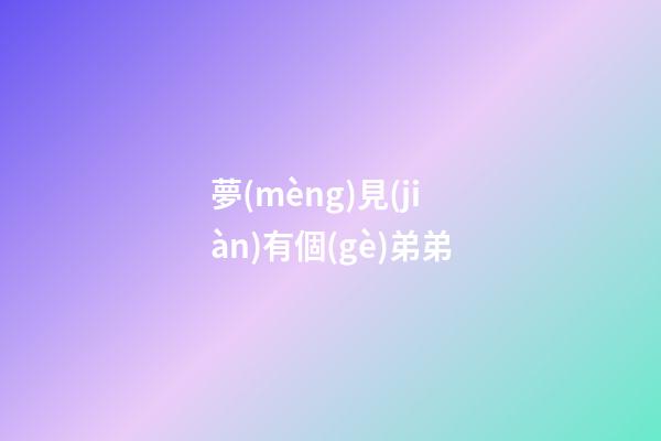 夢(mèng)見(jiàn)有個(gè)弟弟