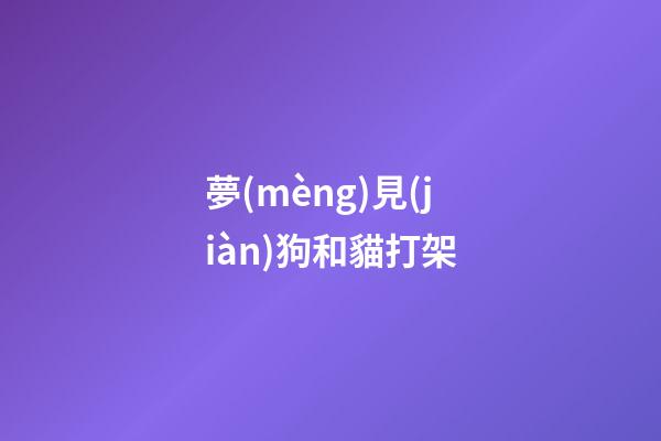 夢(mèng)見(jiàn)狗和貓打架