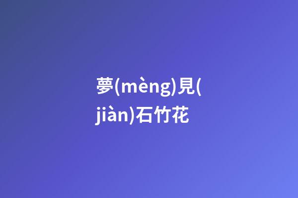 夢(mèng)見(jiàn)石竹花