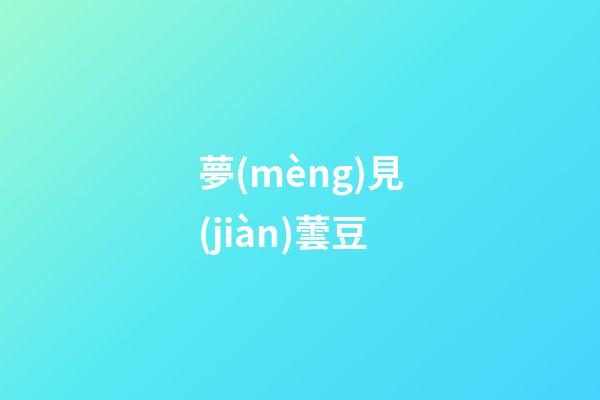 夢(mèng)見(jiàn)蕓豆