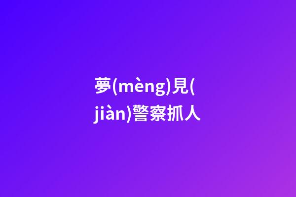 夢(mèng)見(jiàn)警察抓人