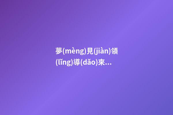夢(mèng)見(jiàn)領(lǐng)導(dǎo)來(lái)我家