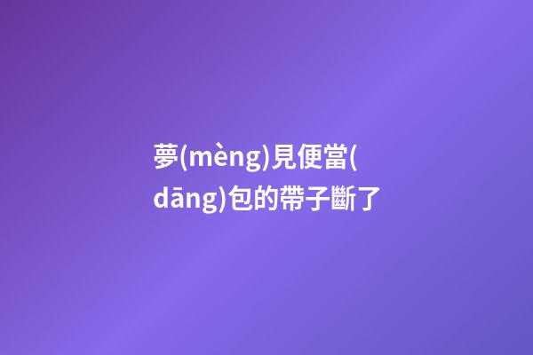 夢(mèng)見便當(dāng)包的帶子斷了