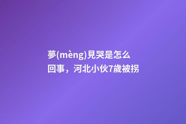 夢(mèng)見哭是怎么回事，河北小伙7歲被拐-第1張-觀點(diǎn)-玄機(jī)派