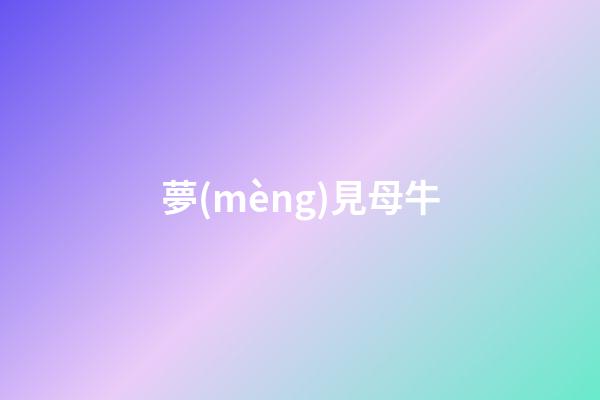 夢(mèng)見母牛