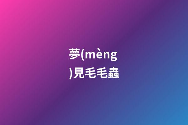 夢(mèng)見毛毛蟲
