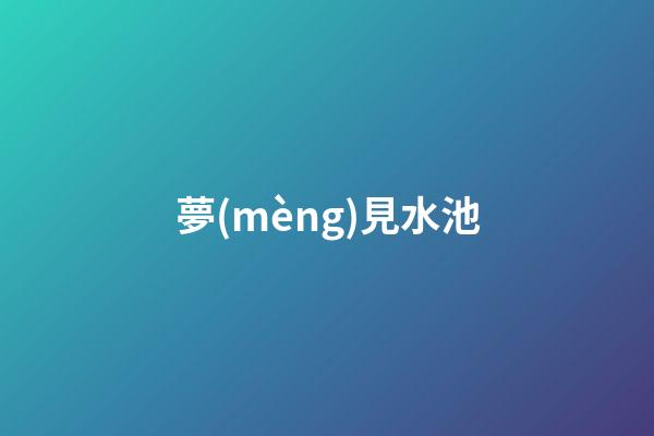 夢(mèng)見水池