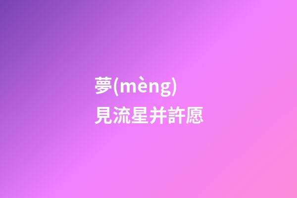 夢(mèng)見流星并許愿