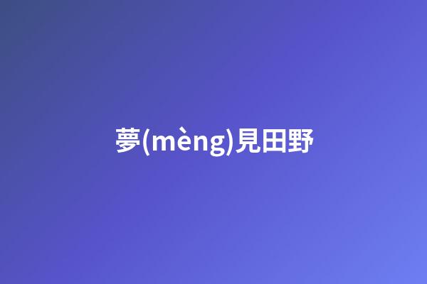 夢(mèng)見田野