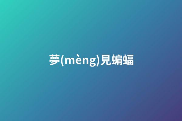 夢(mèng)見蝙蝠