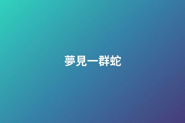 夢見一群蛇