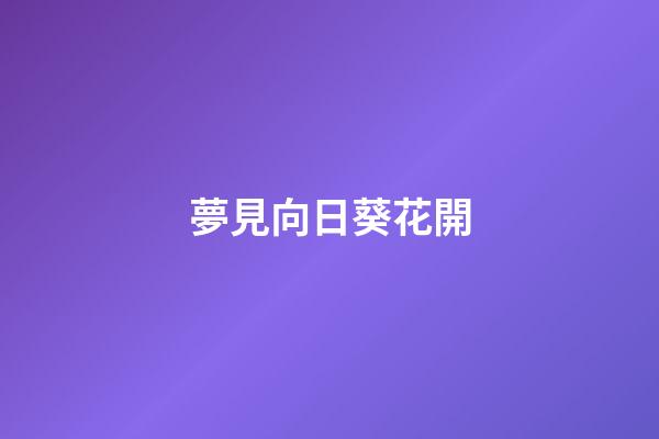 夢見向日葵花開