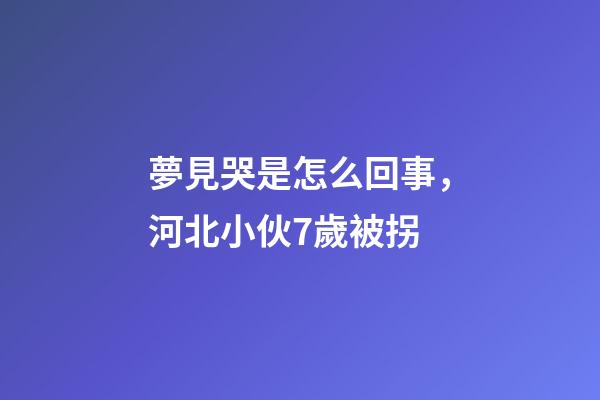 夢見哭是怎么回事，河北小伙7歲被拐-第1張-觀點-玄機派
