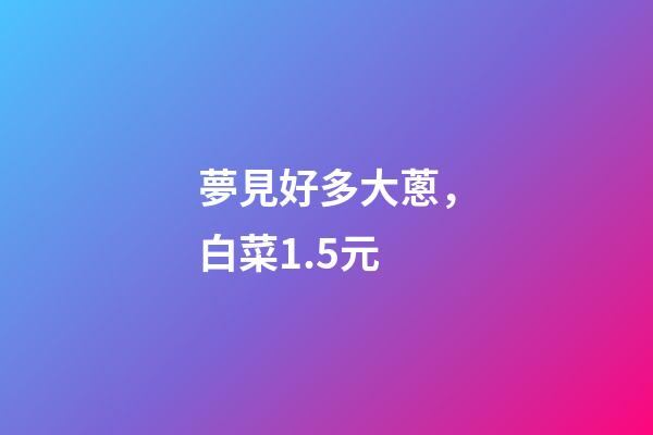 夢見好多大蔥，白菜1.5元-第1張-觀點-玄機派