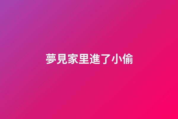 夢見家里進了小偷