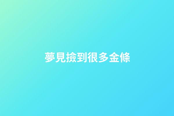 夢見撿到很多金條