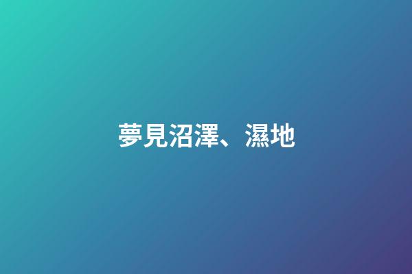 夢見沼澤、濕地