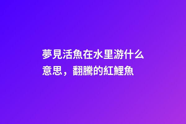 夢見活魚在水里游什么意思，翻騰的紅鯉魚-第1張-觀點-玄機派