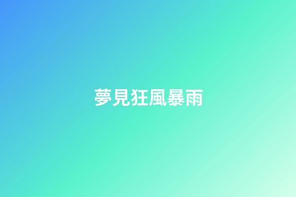 夢見狂風暴雨