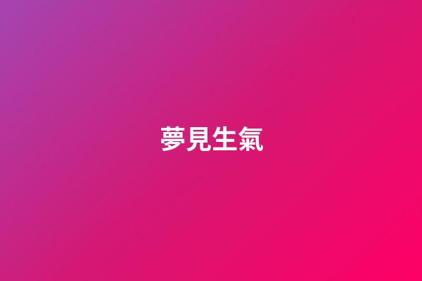 夢見生氣