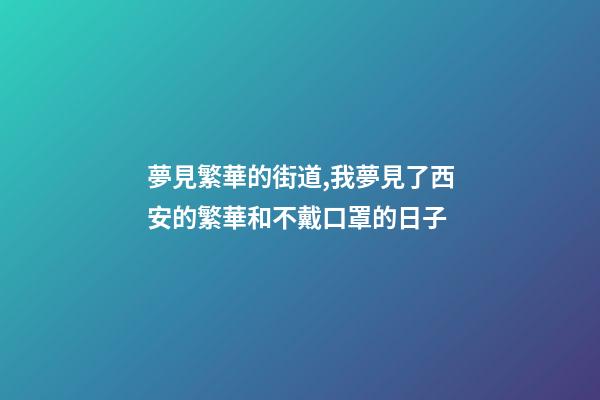 夢見繁華的街道,我夢見了西安的繁華和不戴口罩的日子-第1張-觀點-玄機派