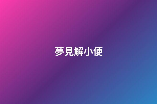 夢見解小便
