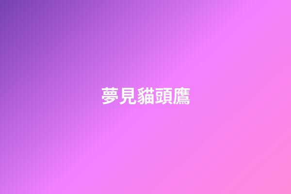 夢見貓頭鷹