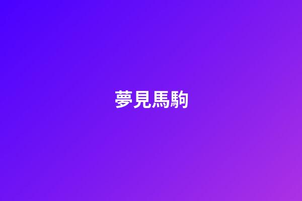 夢見馬駒