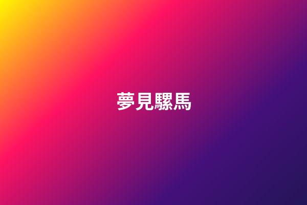 夢見騾馬