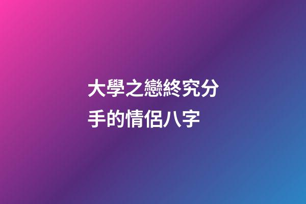 大學之戀終究分手的情侶八字