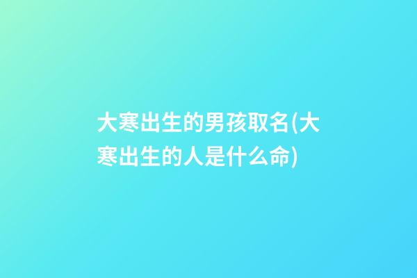大寒出生的男孩取名(大寒出生的人是什么命)
